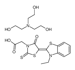 tris(2-hydroxyethyl)ammonium 5-(3-ethylbenzothiazol-2(3H)-ylidene)-4-oxo-2-thioxothiazolidine-3-acetate Structure