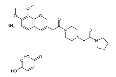 azane,(Z)-4-hydroxy-4-oxobut-2-enoate,(E)-1-[4-(2-oxo-2-pyrrolidin-1-ylethyl)piperazin-4-ium-1-yl]-4-(2,3,4-trimethoxyphenyl)but-3-en-1-one结构式