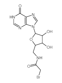 2-bromo-N-[[3,4-dihydroxy-5-(6-oxo-3H-purin-9-yl)oxolan-2-yl]methyl]acetamide结构式