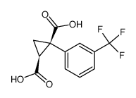 (1R,2S)-1-(3-(trifluoromethyl)phenyl)cyclopropane-1,2-dicarboxylic acid Structure