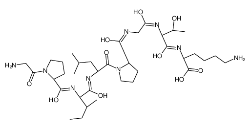 (2S)-6-amino-2-[[(2S,3R)-2-[[2-[[(2S)-1-[(2S)-2-[[(2S,3S)-2-[[(2S)-1-(2-aminoacetyl)pyrrolidine-2-carbonyl]amino]-3-methylpentanoyl]amino]-4-methylpentanoyl]pyrrolidine-2-carbonyl]amino]acetyl]amino]-3-hydroxybutanoyl]amino]hexanoic acid Structure