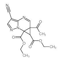 5a-acetyl-6,6a-dicarbethoxy-5a,6a-dihydro-6H-cyclopropa<5a,6a>pyrazolo<1,5-a>pyrimidine-3-carbonitrile结构式