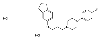 1-[3-(2,3-dihydro-1H-inden-5-yloxy)propyl]-4-(4-fluorophenyl)piperazine,dihydrochloride结构式