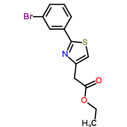 Ethyl [2-(3-bromophenyl)-1,3-thiazol-4-yl]acetate结构式