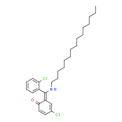 (6E)-4-chloro-6-[(2-chlorophenyl)-(pentadecylamino)methylidene]cyclohe xa-2,4-dien-1-one结构式