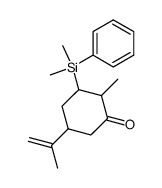3-(dimethyl(phenyl)silyl)-2-methyl-5-(prop-1-en-2-yl)cyclohexan-1-one结构式