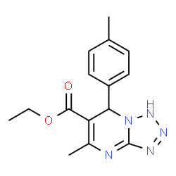 TETRAZOLO[1,5-A]PYRIMIDINE-6-CARBOXYLIC ACID, 1,7-DIHYDRO-5-METHYL-7-(4-METHYLPHENYL)-, ETHYL ESTER结构式