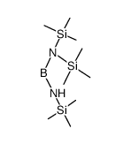 N,N-bis(trimethylsilyl)amino(N'-trimethylsilylamino)borane结构式