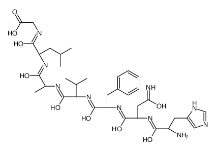 2-[[(2S)-2-[[(2S)-2-[[(2S)-2-[[(2S)-2-[[(2S)-4-amino-2-[[(2S)-2-amino-3-(1H-imidazol-5-yl)propanoyl]amino]-4-oxobutanoyl]amino]-3-phenylpropanoyl]amino]-3-methylbutanoyl]amino]propanoyl]amino]-4-methylpentanoyl]amino]acetic acid Structure