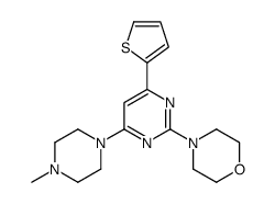 4-[4-(4-methylpiperazin-1-yl)-6-thiophen-2-ylpyrimidin-2-yl]morpholine结构式