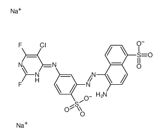 6-amino-5-[[5-[(5-chloro-2,6-difluoro-4-pyrimidinyl)amino]-2-sulphophenyl]azo]naphthalene-1-sulphonic acid, sodium salt结构式