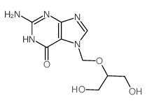 2-amino-7-(1,3-dihydroxypropan-2-yloxymethyl)-3H-purin-6-one结构式