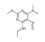 N6-ethyl-N4,N4-dimethyl-2-methylsulfanyl-5-nitroso-pyrimidine-4,6-diyldiamine结构式