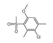 4-chloro-1-methoxy-3,5-dimethyl-2-methylsulfonylbenzene结构式