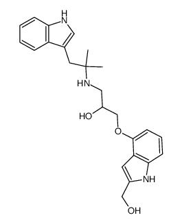 1-(2-Hydroxymethyl-1H-indol-4-yloxy)-3-[2-(1H-indol-3-yl)-1,1-dimethyl-ethylamino]-propan-2-ol结构式