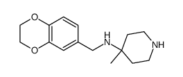N-(2,3-dihydro-1,4-benzodioxin-6-ylmethyl)-4-methylpiperidine-4-amine结构式