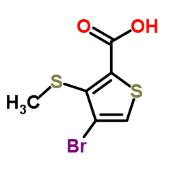 4-Bromo-3-(methylsulfanyl)-2-thiophenecarboxylic acid结构式