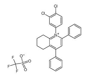 N-(3,4-dichlorophenyl)-2,4-diphenyl-5,6,7,8-tetrahydroquinolinium trifluoromethanesulphonate结构式