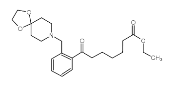 乙基 7-[2-[8-(1,4-二恶-8-氮杂螺-[4.5]癸基)甲基]苯基]-7-羰基庚酸酯结构式