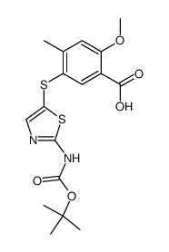 5-((2-((tert-butoxycarbonyl)amino)thiazol-5-yl)thio)-2-methoxy-4-methylbenzoic acid结构式