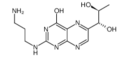 2-(3-aminopropyl)amino-4-hydroxy-6-[(1'R,2'S)-1',2'-dihydroxypropyl] pteridine结构式