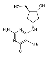 (+/-)-(1α,2β,4α)-4-((2,5-diamino-6-chloro-4-pyrimidinyl)-amino)-2-hydroxycyclopentanemethanol结构式