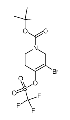 tert-butyl 5-bromo-4-trifluromethanesulfonyloxy-3,6-dihydro-2H-pyridine-1-carboxylate结构式