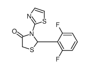 2-(2,6-difluorophenyl)-3-(1,3-thiazol-2-yl)-1,3-thiazolidin-4-one结构式