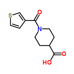 1-(3-Thienylcarbonyl)-4-piperidinecarboxylic acid Structure