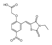 2-[2-[(E)-(3-ethyl-4-oxo-2-sulfanylidene-1,3-thiazolidin-5-ylidene)methyl]-4-nitrophenoxy]acetic acid Structure