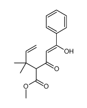 2-(1,1-Dimethyl-2-propenyl)-5-hydroxy-3-oxo-5-phenyl-4-pentenoic acid methyl ester结构式