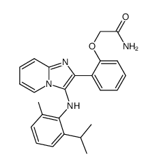 2-[2-(aminocarbonylmethoxy)phenyl]-3-(2-isopropyl-6-methylphenylamino)imidazo[1,2-a]pyridine结构式