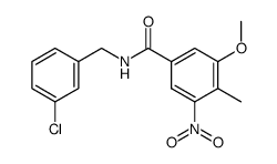 N-(3-Chlorobenzyl)-3-methoxy-4-methyl-5-nitrobenzamide Structure