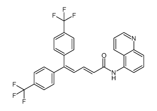 (E)-N-(quinolin-5-yl)-5,5-bis[4-(trifluoromethyl)phenyl]-2,4-pentadienamide结构式