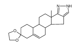 3,3-ethane-1,2-diyldioxy-1'(2')H-estr-5-eno[17,16-c]pyrazole Structure