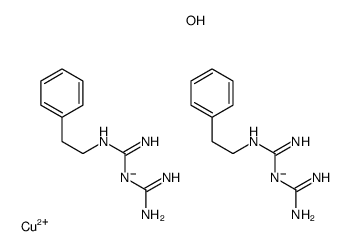 copper,[(E)-N'-[amino(2-phenylethylazaniumylidene)methyl]carbamimidoyl]azanide,sulfate Structure