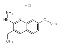 3-Ethyl-2-hydrazino-7-methoxyquinoline hydrochloride结构式