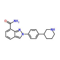 2-(4-(哌啶-3-基)苯基)-2H-吲唑-7-甲酰胺结构式