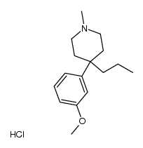 4-(3-methoxy-phenyl)-1-methyl-4-propyl-piperidine, hydrochloride结构式