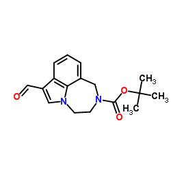 2-Boc-7-formyl-1,2,3,4-tetrahydropyrrolo[3,2,1-jk][1,4]benzodiazepine structure