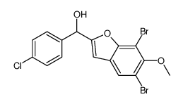 (4-chlorophenyl)-(5,7-dibromo-6-methoxy-1-benzofuran-2-yl)methanol结构式