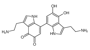 3-(2-aminoethyl)-7-[3-(2-aminoethyl)-4,5-dihydroxy-1H-indol-7-yl]-1H-indole-4,5-dione结构式