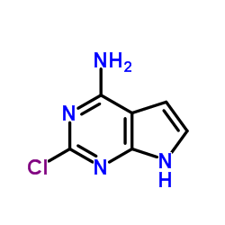 2-氯-7H-吡咯并[2,3-d]嘧啶-4-胺结构式
