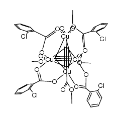 tetrakis(2-chlorobenzoato)bis(dimethyl acetylenedicarboxylate)tetracopper(I) Structure