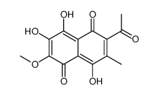 2-Acetyl-4,7,8-trihydroxy-6-methoxy-3-methyl-1,5-naphthalenedione结构式