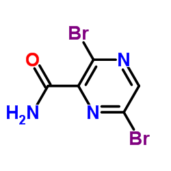 3,6-二溴吡嗪-2-甲酰胺结构式