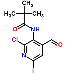 N-(2-Chloro-4-formyl-6-iodo-3-pyridinyl)-2,2-dimethylpropanamide Structure