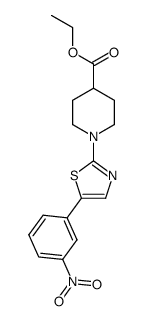 ethyl 1-[5-(3-nitrophenyl)-1,3-thiazol-2-yl]piperidine-4-carboxylate结构式