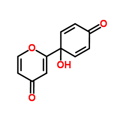 4H-Pyran-4-one, 2-(1-hydroxy-4-oxo-2,5-cyclohexadien-1-yl)-结构式