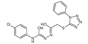 1-(4-chlorophenyl)-3-[[2-(1-phenyltetrazol-5-yl)sulfanylacetyl]amino]urea Structure